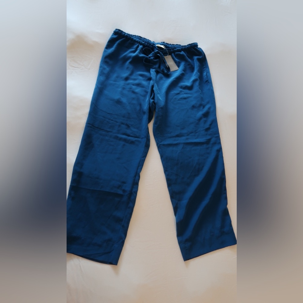 E by Eloise Women's Blue Casual lounge Drawstring Pants Size L Anthropologie NWT